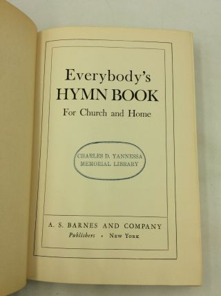 EVERYBODY ' S HYMN BOOK for Church and Home - 1939 - Christian worship music 2