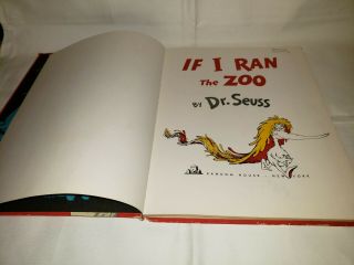 IF I RAN THE ZOO by Dr Seuss,  1950,  1st Edition 2