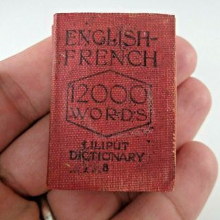 Miniature French English Dictionary Book Lilliput 8 Wershoven Germany C.  1920