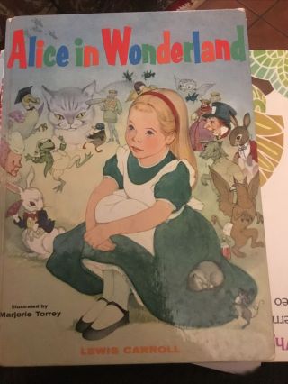 1955 Hardcover First Edition Alice In Wonderland Lewis Carroll Marjorie Torrey