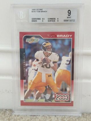 2000 Score Tom Brady Rookie Card 316 Bgs 9 Rc Goat Sharp Card