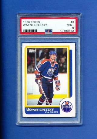 1986 Topps Hockey 3 Wayne Gretzky Oilers Psa 9