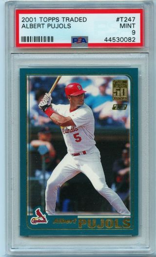 2001 Topps Traded T247 Albert Pujols Rookie Card Rc Psa 9