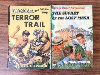 2 Vintage Clover Children’s Books - Bomba The Jungle Boy & A Tom Quest Adventure