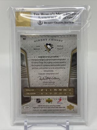 2006 - 07 SP Game Autographs - Sidney Crosby SSP Auto ' ed 4/10 BGS 9/10 2