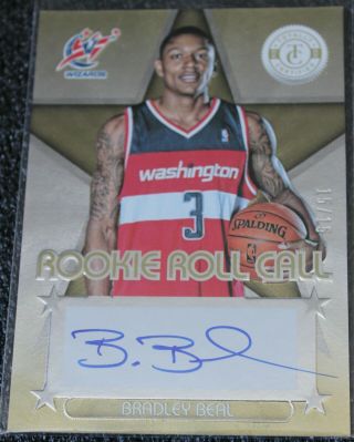 Bradley Beal ed 15/15 Totally Certified Rookie Roll Call Gold Auto Rookie RARE 2