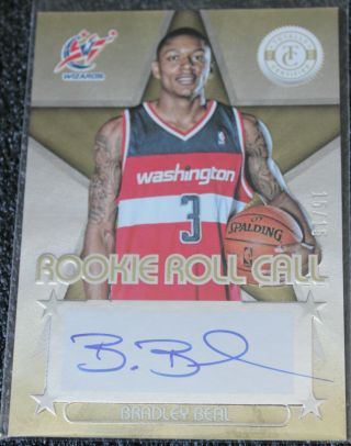 Bradley Beal ed 15/15 Totally Certified Rookie Roll Call Gold Auto Rookie RARE 3