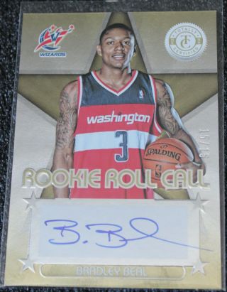 Bradley Beal ed 15/15 Totally Certified Rookie Roll Call Gold Auto Rookie RARE 4