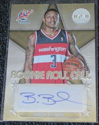 Bradley Beal ed 15/15 Totally Certified Rookie Roll Call Gold Auto Rookie RARE 5