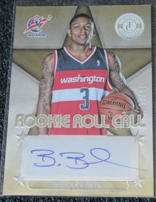 Bradley Beal ed 15/15 Totally Certified Rookie Roll Call Gold Auto Rookie RARE 6