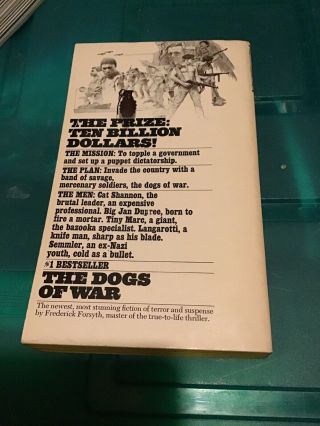 The Dogs of War Frederick Forsyth vintage 1st first edition Bantam pb 1975 MINTY 2