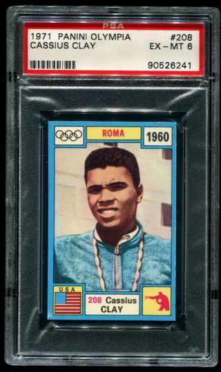 1971 Panini Olympia 208 Cassius Clay Muhammad Ali Card Pack Fresh Psa 6