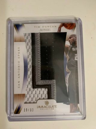 2012 - 13 Tim Duncan Immaculate Numbers Patch 