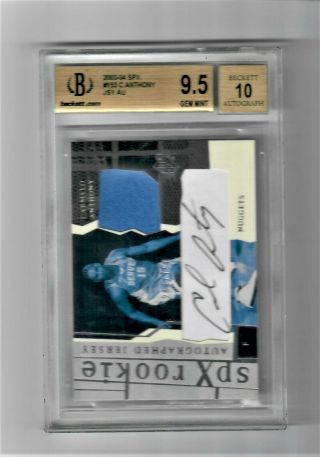 2003 - 04 Spx Rookie Autographed Jersey Carmelo Anthony Bgs 9.  5 Auto Rc Rookie