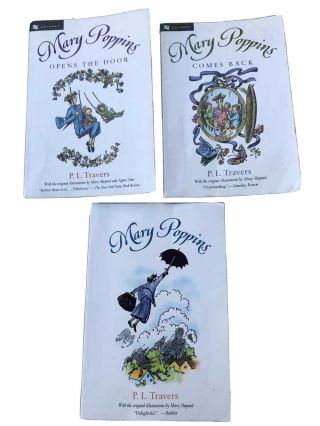 Mary Poppins & Mary Poppins Comes Back By P.  L.  Travers 3 Softcovers