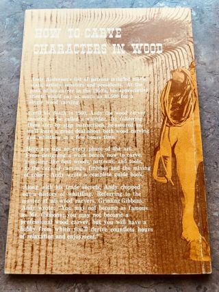 How to Carve Characters in Wood by Andy Anderson 1972 Paperback Version 2