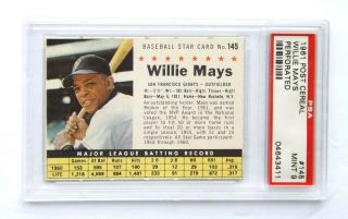 1961 Post Cereal Baseball Card 145 Hof Willie Mays Psa 9 Nq Perforated Pop 7
