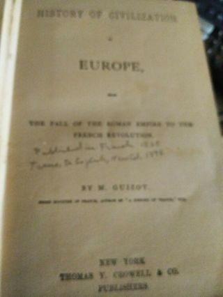 History Of Civilization In Europe From Fall Of Roman Empire To French Revolution