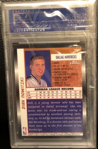 1998 topps chrome dirk nowitzki rookie psa 9 great investment Great player 2
