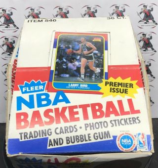 1986 Fleer Basketball Empty Box & 18 Wax Pack Wrappers Jordan Rookie Yr F17