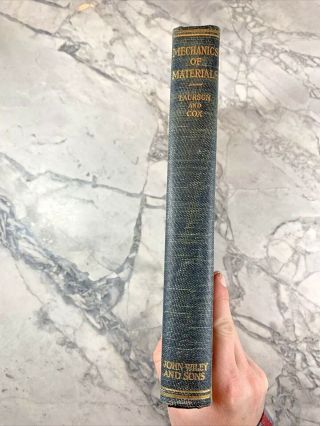 1944 Antique Engineering Book " Mechanics Of Materials "