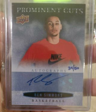 2018 Upper Deck National Ben Simmons Prominent Cuts Auto Rookie Year Ssp 34/50