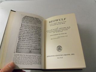 Beowulf: Translated Into Verse By William Ellery Leonard 1923 Hardcover