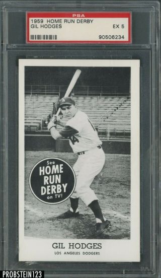 1959 Home Run Derby Setbreak Gil Hodges Los Angeles Dodgers Psa 5 Ex