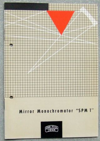 Veb Carl Zeiss Jena Microscope Brochure In English.  Mirror Monochromator Spm 1