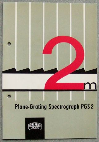 Veb Carl Zeiss Jena Microscope Brochure In English.  Grating Spectrograph Pgs2