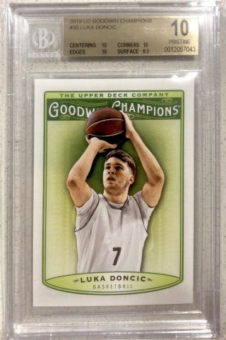 2019 Upper Deck Goodwin Champions Luka Doncic Rc - Bgs 10 Pristine - 30 Low Pop