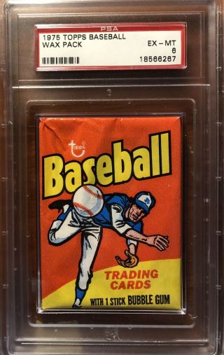 1975 Topps Baseball Wax Pack Psa 6 Rare