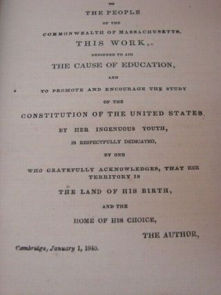 Antique 1840 Exposition Constitution Of United States By Joseph Story