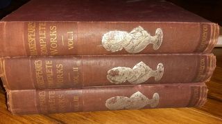 1897 William Shakespeare Complete 3 Vol.  Set