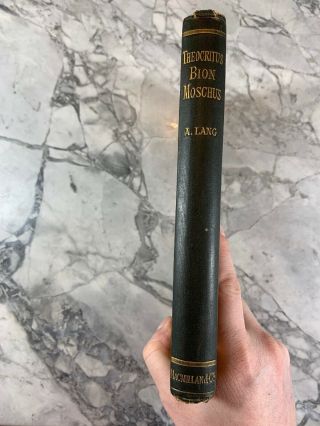 1880 Antique Book " Theocritus Bion & Moschus "