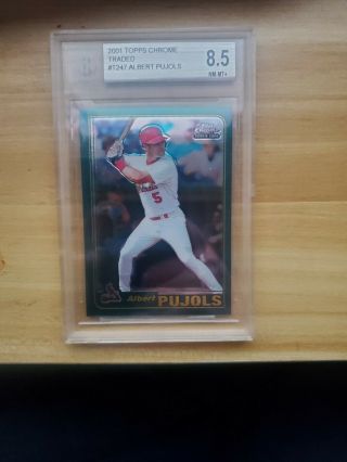 2001 Topps Chrome T247 Traded Albert Pujols Rookie Rc Graded Bgs Nm,  8.  5
