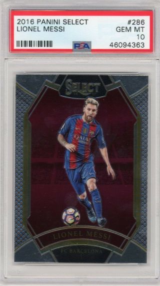2016 - 17 Panini Select Lionel Messi Field Level Fc Barcelona No.  286 Psa 10 Sp