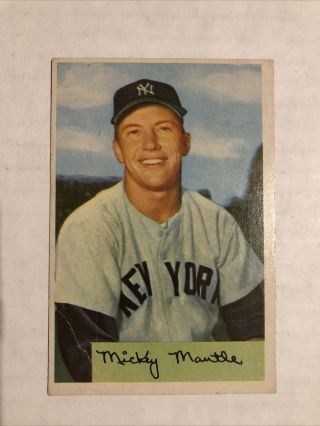 1954 Bowman Mickey Mantle 65 Yankees