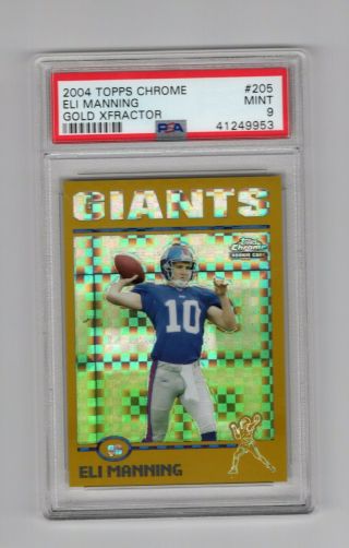 2004 Topps Chrome Gold Xfractor Eli Manning Rookie Card 273/279 Psa 9
