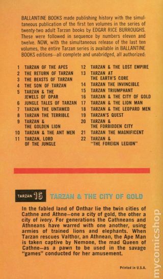 Tarzan And The City Of Gold (Like) Tarzan Ballantine U2016 1964 2