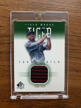 2001 Tiger Woods Sp Authentic Tour Swatch Patch Fabric /500 Rc/rookie Non - Auto