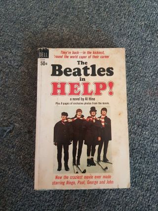 Vtg The Beatles In Help By Al Hine (1965) Dell Paperback