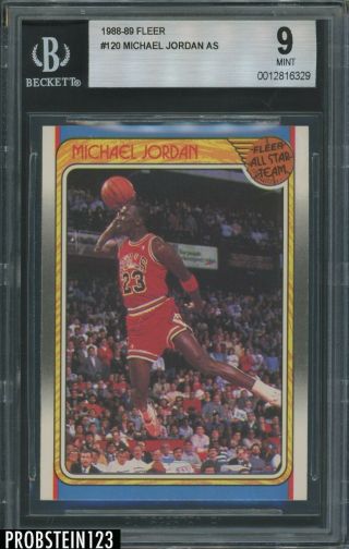 1988 - 89 Fleer Basketball 120 Michael Jordan Bulls All Star Hof Bgs 9 Pack Fresh