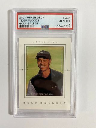 2001 Upper Deck Tiger Woods Rookie Psa 10 Golf Gallery Sub - 1k Pop Low