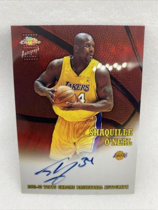 Shaquille O’neal 2002 - 03 Topps Chrome Refractor Auto Shaq 400/850 - On Card