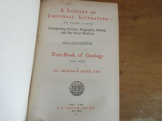 Old GEOLOGY Book VOLCANO ROCK PALEONTOLOGY FOSSIL ANCIENT MINERAL GEOGRAPHY WORK 2