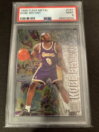 1996 Fleer Metal 181 Kobe Bryant Rookie Card Rc Graded Psa 9 Iconic
