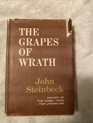 The Grapes Of Wrath By John Steinbeck 1939 Book Club Edition First.  Dj