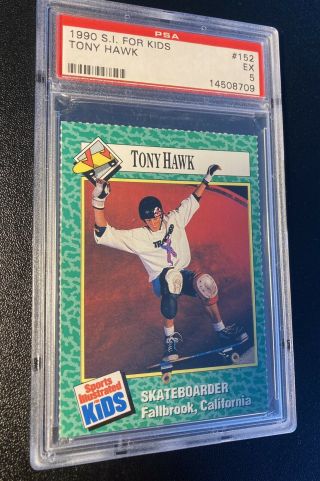 1990 Sports Illustraded for Kids Tony Hawk PSA 5 Rookie RC 152 S.  I.  Skateboard 2