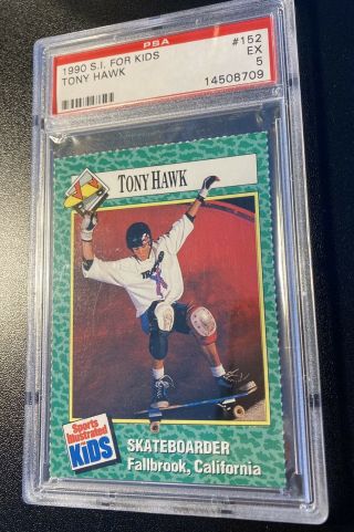 1990 Sports Illustraded for Kids Tony Hawk PSA 5 Rookie RC 152 S.  I.  Skateboard 3